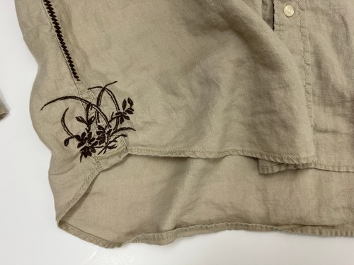Lucky Brand Linen Shirt Men L Embroidered Asian Hippie Button Up Vintage Y2K - Picture 12 of 19