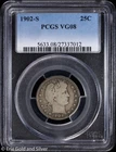 1902-S 25C Barber Quarter PCGS VG 08