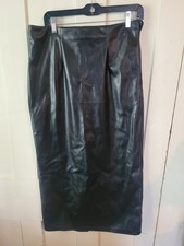 Shein Long Black Faux Leather Skirt Womens Size Large L