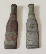 Vintage Antique Pepsi Cola Double Dot Tin Metal Bottle Openers - Lot of 2