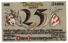 1921 Germany Oberammergau Notgeld 25 Pfennig Note (2849)