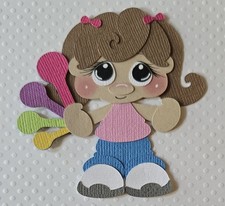 Baking Girl Brown Hair 2. Scrapbook, Card Making Paper Piecing