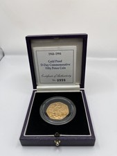 22ct Gold Proof 50p Coin – D-Day Commemoration – Issue 999/2500 – Boxed