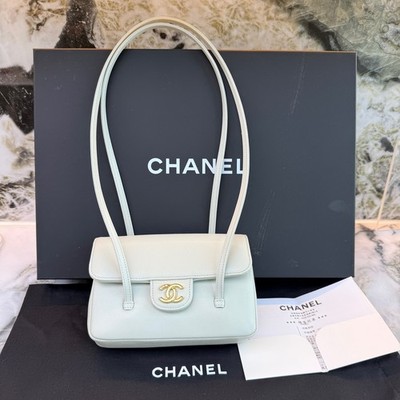CHANEL 26P Preppy Coco Mini Pale Green Caviar Shoulder&Underarm Bag Duty Paid