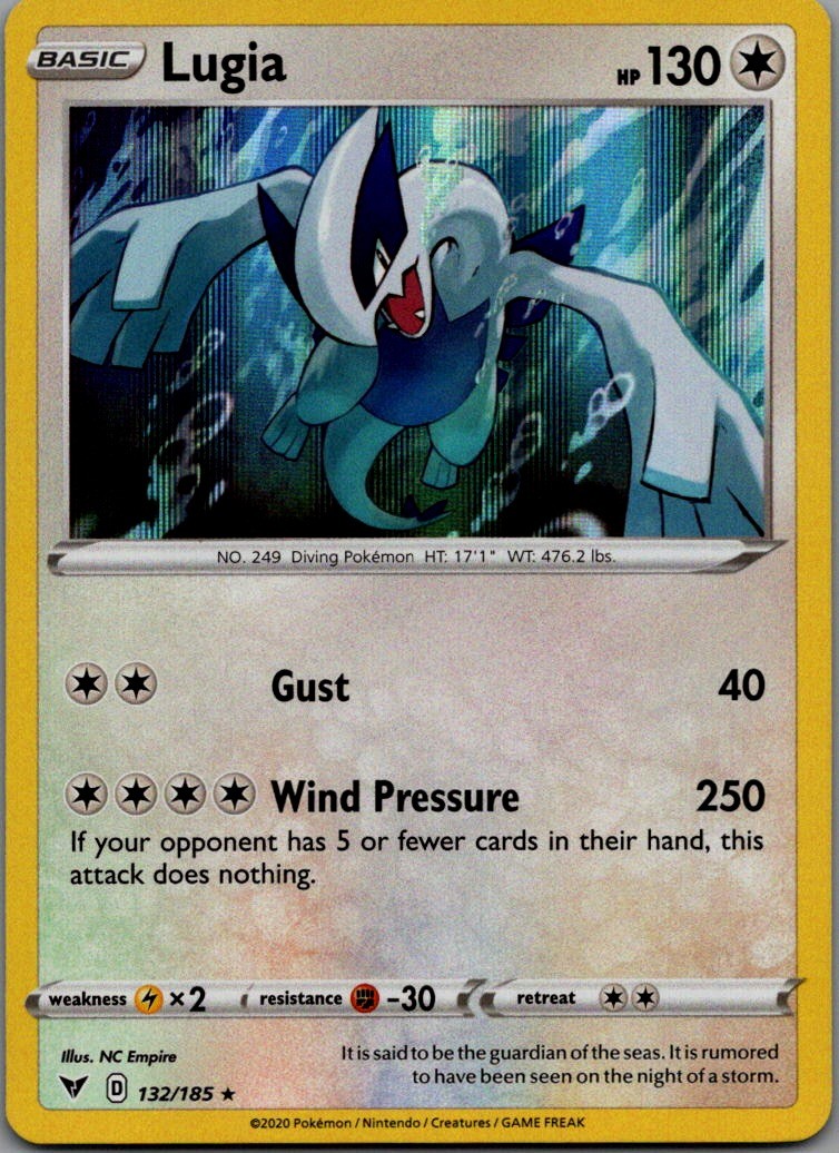 Lugia Holo Rare SWSH04: Vivid Voltage 132/185 NM