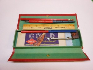 Vintage Coca Cola 1940's Pencil School Box