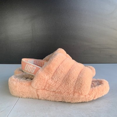 UGG Fluff Yeah Slingback Slippers Women's 10 Beverly Pink Fuzzy Slides
