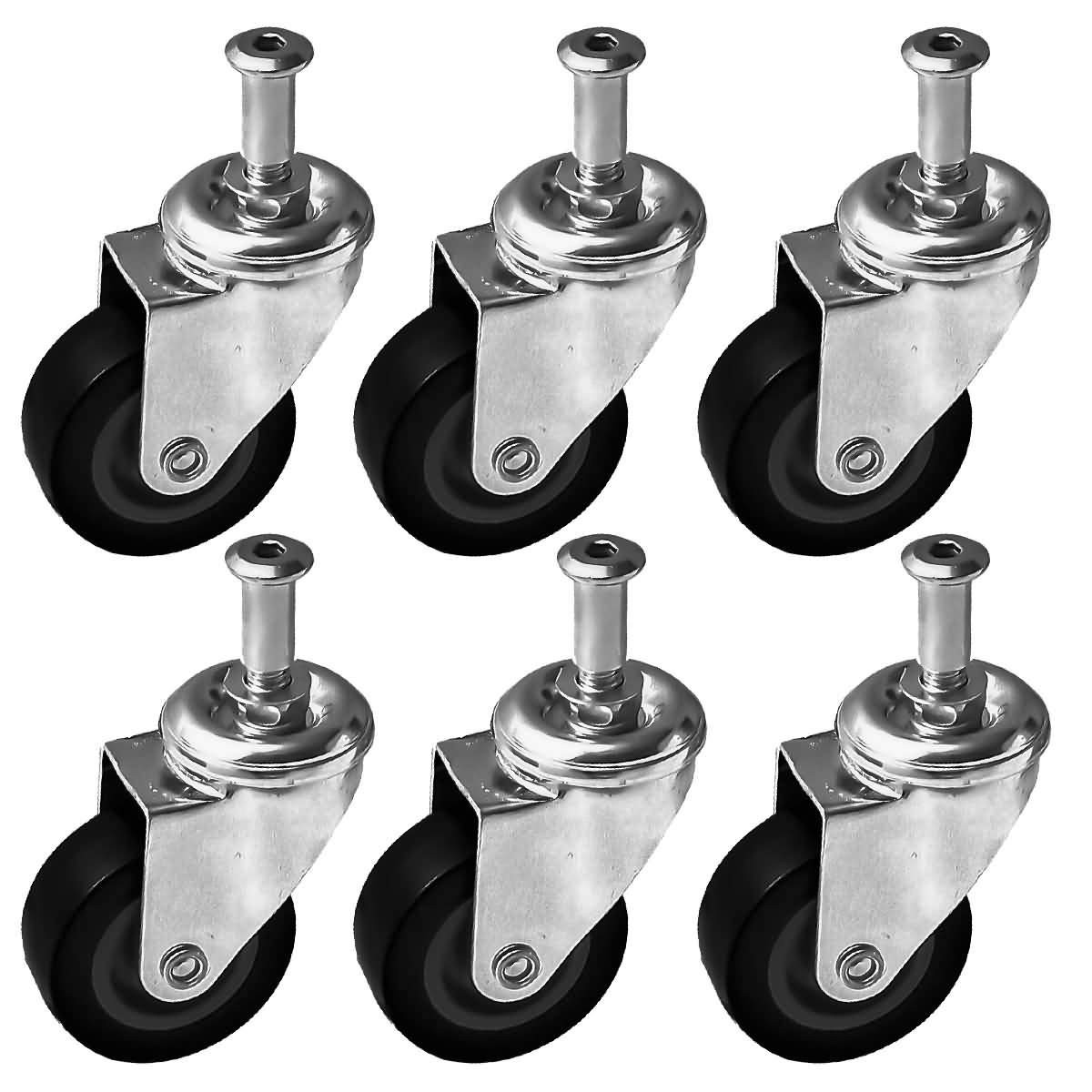FactorDuty 6 Pack Heavy-Duty 2" Swivel Caster Wheels for Creeper Service Cart...