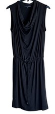 Harve Benard Women's Cowl Neck Sleeveless Dress Drawstring Black Size Medium