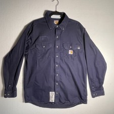 Carhartt Mens FR Work Shirt Flame Resistant Industrial Firefighter EMT Sz Large