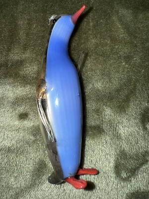 BLUE PENGUIN BIMINI GERMANY LAUSCHA BLOWN MERCURY GLASS CHRISTMAS ORNAMENT