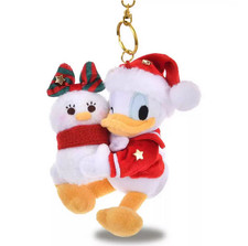 Genuino Disney Store 2025 Serie de Navidad Donald Peluche Llavero Bolso Dije Nuevo