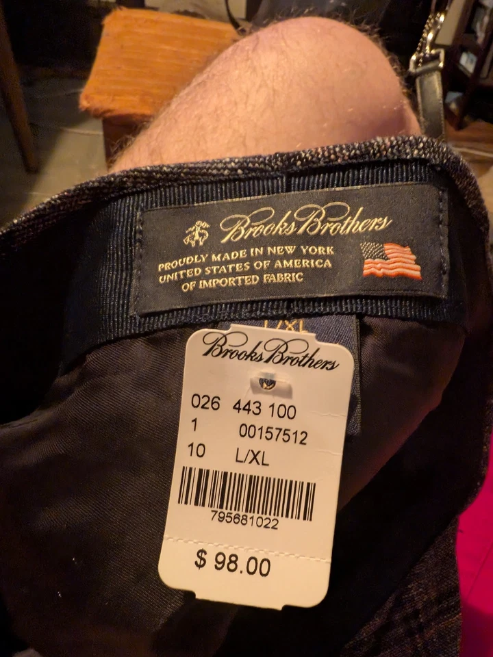 Gorra Plana Brooks Brothers Ivy L/XL Hecha en EE. UU. NUEVA CON ETIQUETAS $98 Mezcla de Algodón a Cuadros Foto 2 de 4