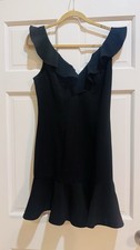 Likely Black Harlow Ruffled Sleeveless Mini Dress Sz 6