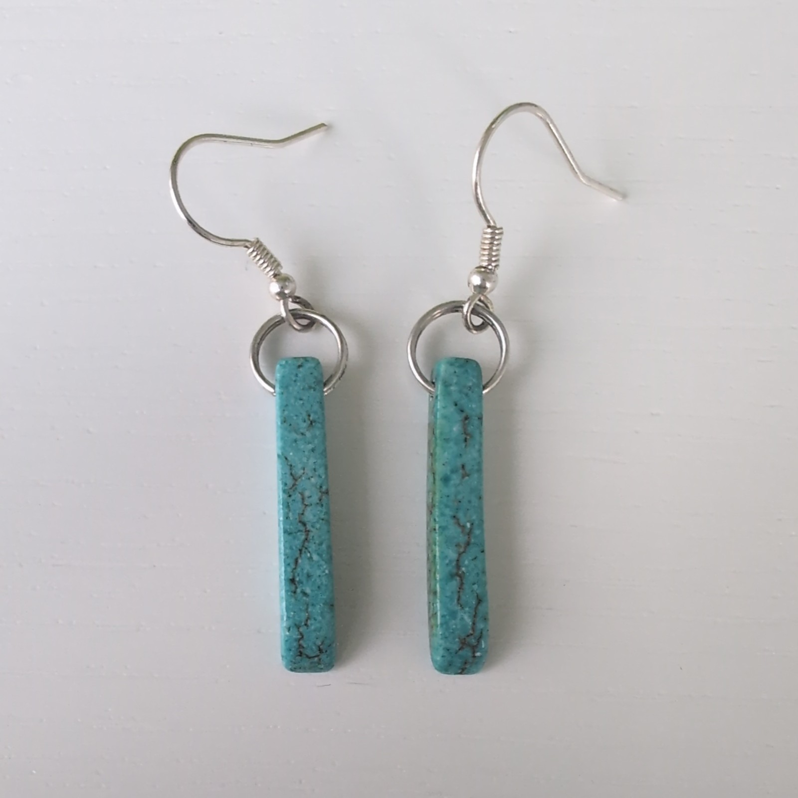 Rectangular Turquoise-colored Blue Dangle Fashion… - image 1