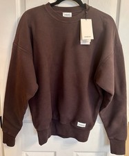 Saint Laurent Thick Chocolate Brown Crewneck Sweatshirt Size Womens Small NWT