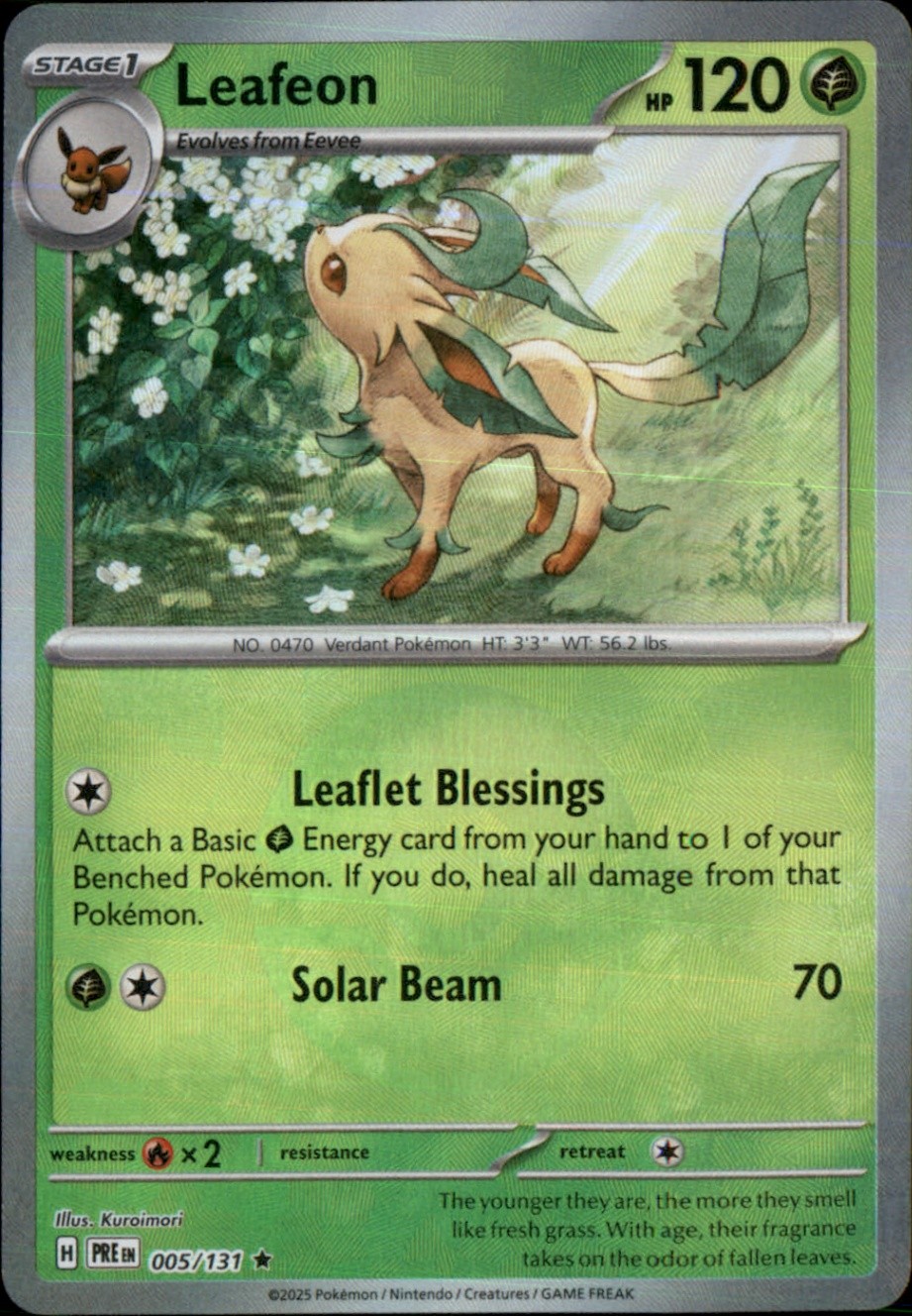 Leafeon (Poke Ball Pattern) Holo Rare SV: Prismatic Evolutions 005/131 NM