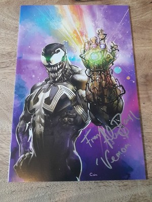 Venom #7 Frankie's Comics Variant Virgin Infinity Gauntlet SIGNED Adam Basil 