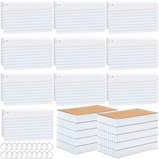 2000 PCS Index Cards 3x5 Inches White Flash Cards with Ring Lined Flashcards ...