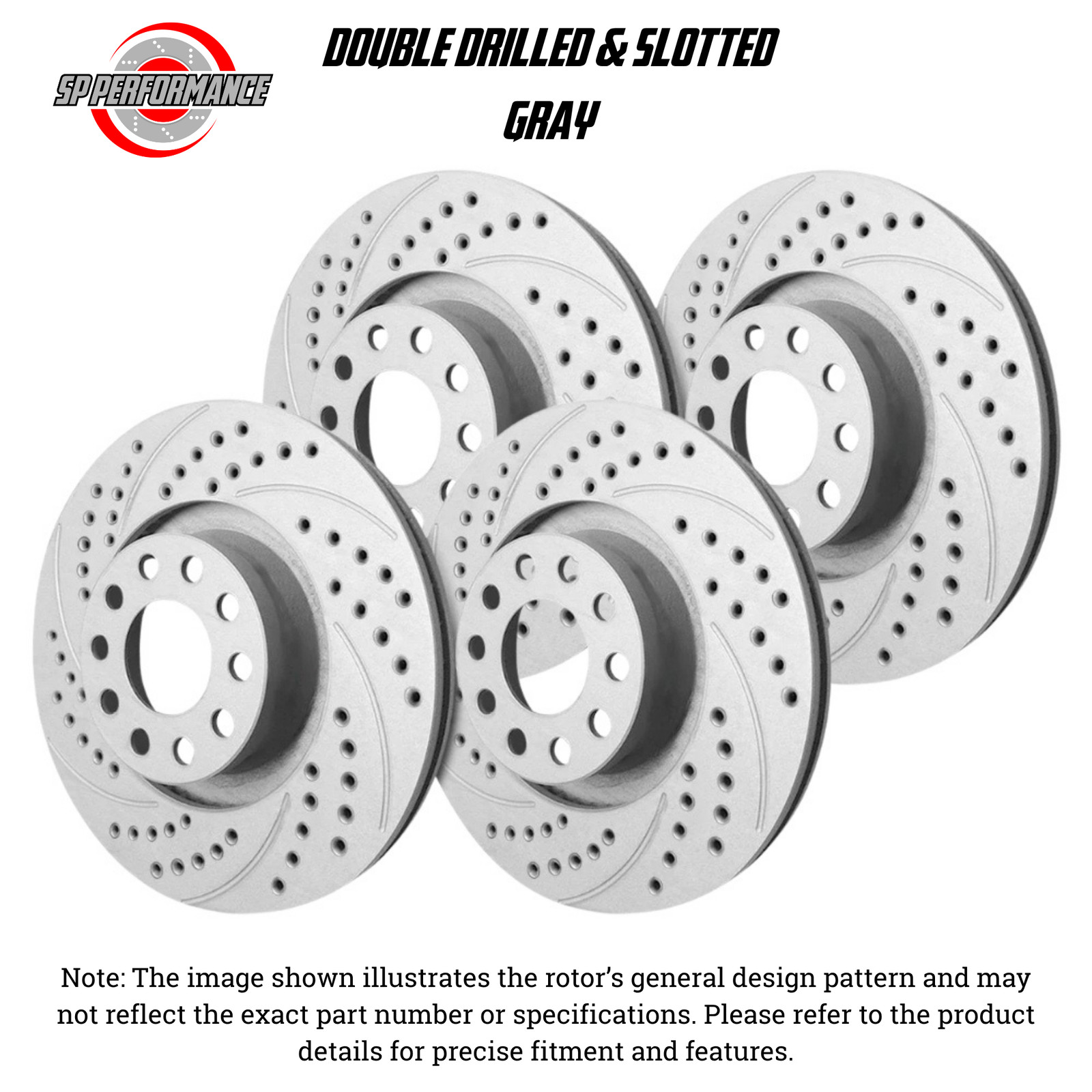 SP Performance KT-FRR-S-G-003682 Drill/Slotted Grey Zinc Rotors 91-96 Acura NSX