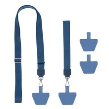 2Pcs Phone Lanyard with Wrist Strap and 4 Patches, Blue
