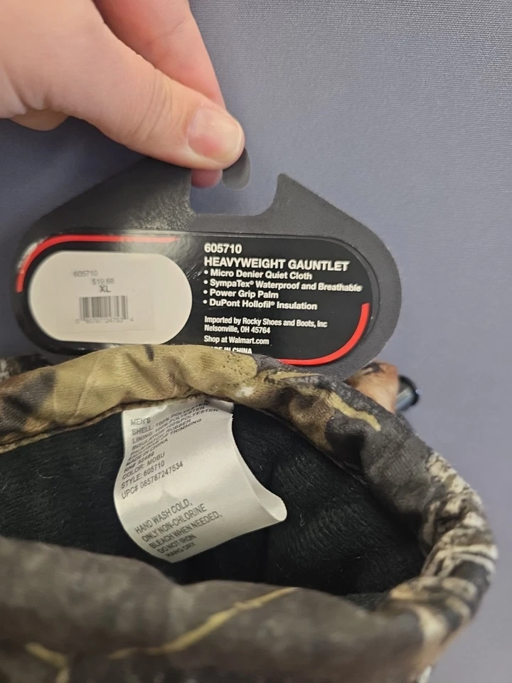 Rocky Outdoor Gear Heavyweight Gauntlet Waterproof Camo Gloves XL NWT Hunting  - Image 3 of 4
