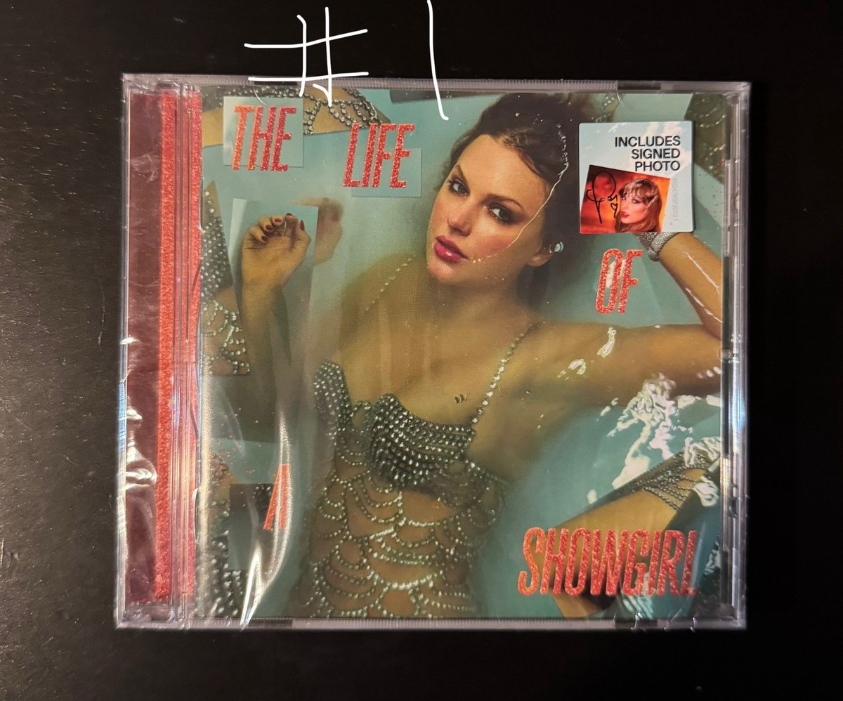 Taylor Swift - The Life of a Showgirl CD + Signed Photos 1-4