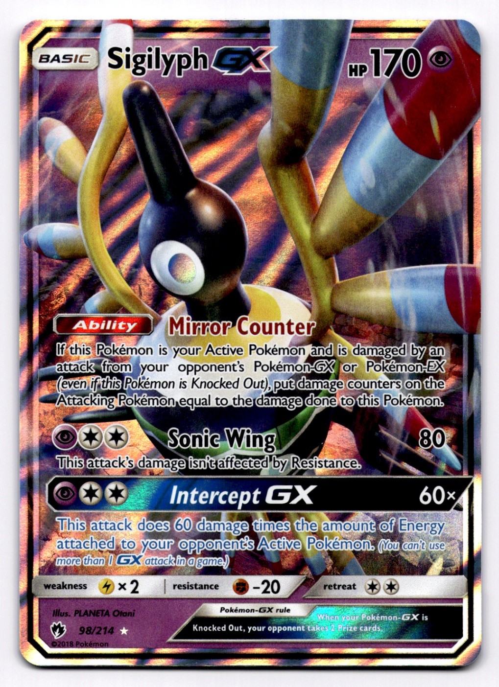 Sigilyph GX SM - Lost Thunder - Pokemon LP 98/214