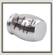 Mini Pet Memorial Small Urns for Dog Cat Ashes Stainless Steel 1.57 inch Silver