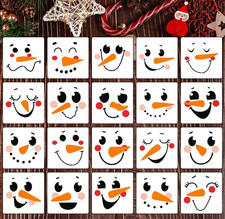 5  Christmas Snowman Face Stencils for Painting on Wood Reusable Christmas Stenc