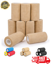 9 Pack Self Adhesive Bandage Wrap 4in x 5yd Elastic Cohesive Tape