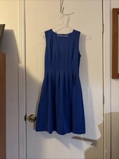 vince camuto dress women size 2 Royal blue fit & flare sleeveless casual zip