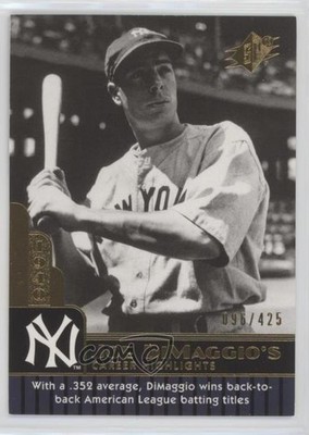 2009 SPx Joe DiMaggio Career Highlights 96/425 Joe DiMaggio #JD-34 HOF 1c0s