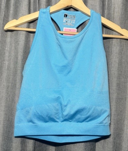PrettyLittleThing NWT Bright Blue Seamless Bust Sports Bra Top Size Large PLT - Picture 4 of 14