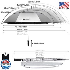 G4Free 47/54/62/68 Inch UV Protection Golf Umbrella Auto Open Vented Double Cano