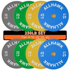 Colorful 230LB Olympic Weight Plates Set 2-inch Rubber Bumper Plates