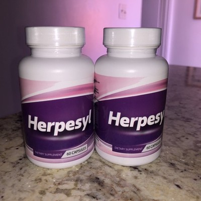Herpesyl Pills Capsules Supplement Tablets Purple Bottle 120 Capsules (2 Pack)