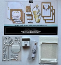 Stampin' Up BIRTHDAY SPARKLE kit - New with stamps, mini ink pad  clear block