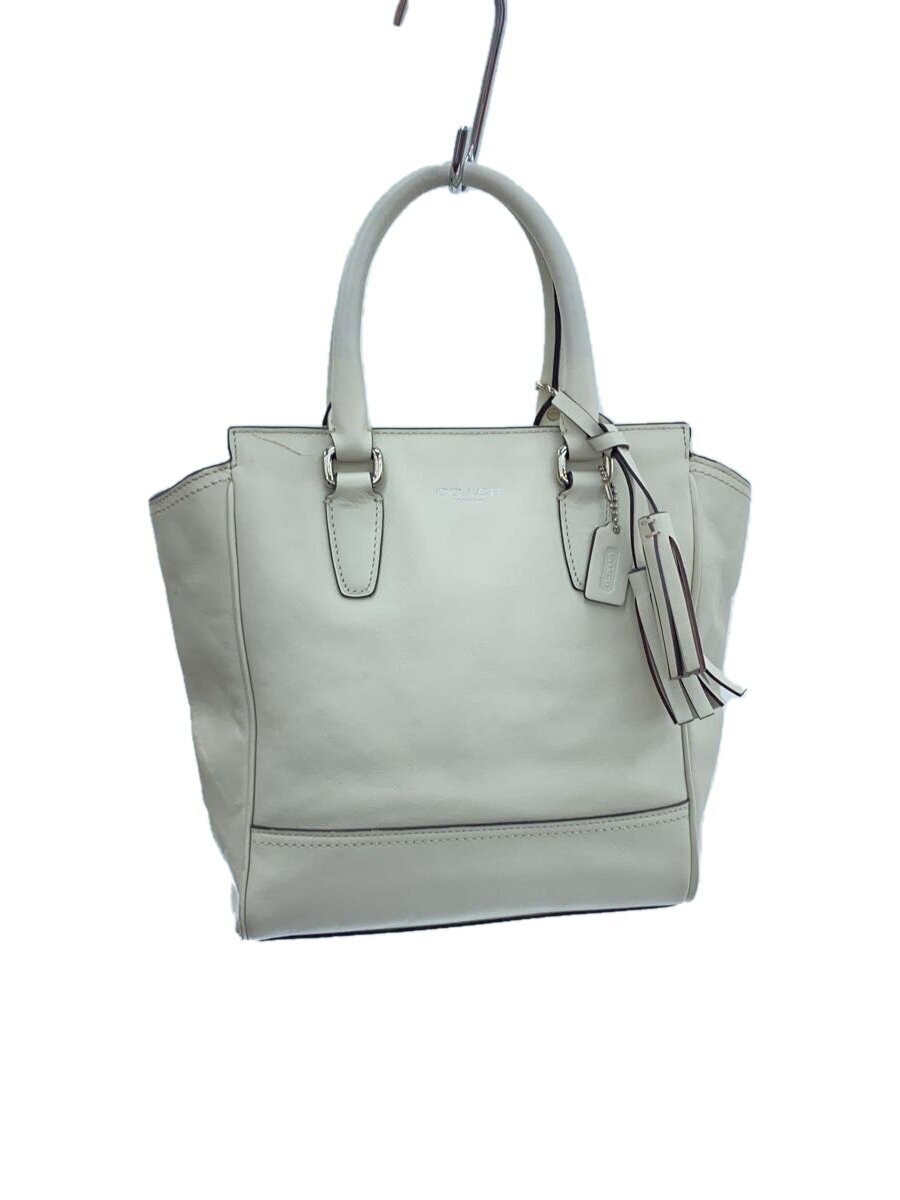 Vintage Coach White Leather Handbag 6cm Deep 24cm H 20.5cm W