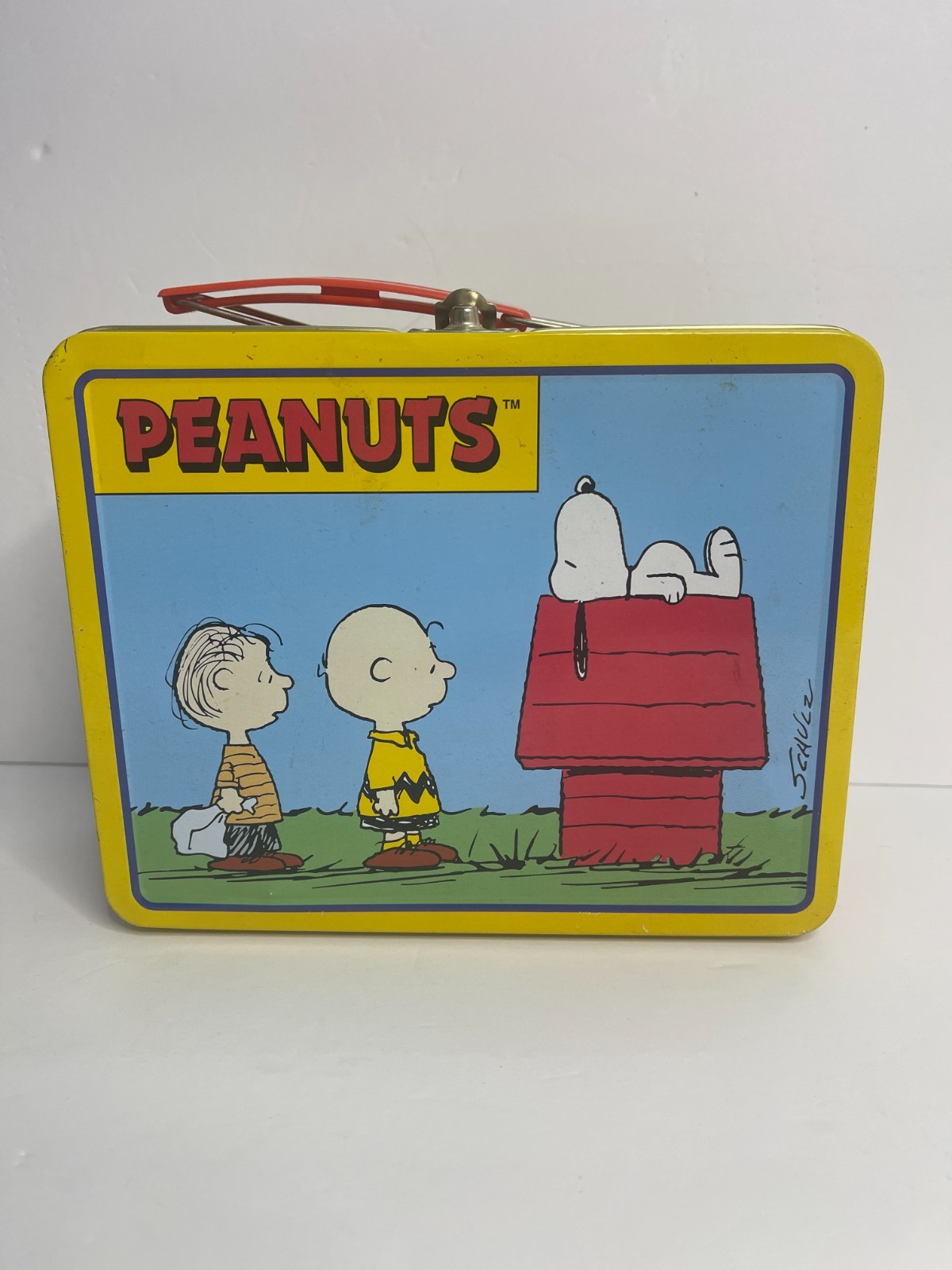Vintage Peanuts Charlie Brown, Snoopy & Lioness Small Tin Lu