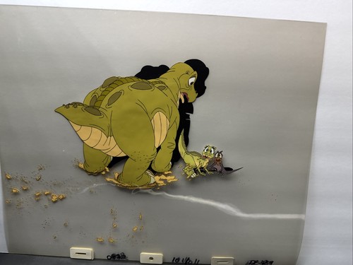 The Land Before Time 1988 Movie Art Animation Production Cel Spike Ducky Petrie - Picture 2 of 13