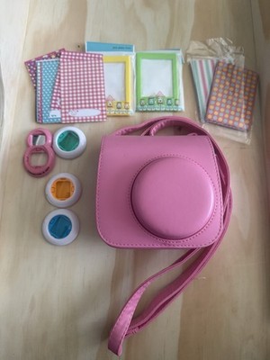 Fuji Instax Mini 9 Fujifilm Instant Film Camera Flamingo Pink w/ Stickers Tested