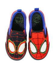 Spiderman Boys Slip On Sneakers Shoes Size 10 NWT Black Red