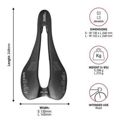Selle Italia SLR TM Boost Superflow Black 248 x 145mm