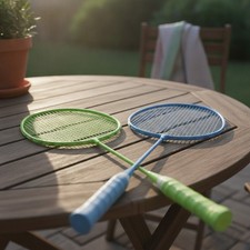 Beginner Badminton Racket Set - 2 Durable Ferroalloy Rackets Included