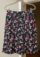 Artsy Skirt Black Floral Stretch Modest Athletic Coastal Travel Women's Large