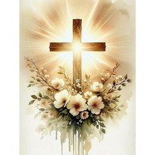 Yezavesu Religious Cross Diamond Art Kits for Adults, Jesus Christ Cross 5D D...