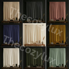 Boho Solid Cotton Curtain Panel Window Drape Room Darkening Farmhouse Home Decor