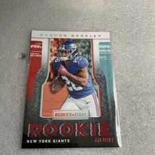 2018 Panini Rookies & Stars Saquon Barkley Rookie Rush Insert #RR-2 Card. rookie card picture