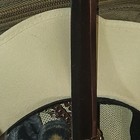 Women’s Beige Straw Wide Brim Hat One Size Bohemian Purple Beaded Chain — photo 5